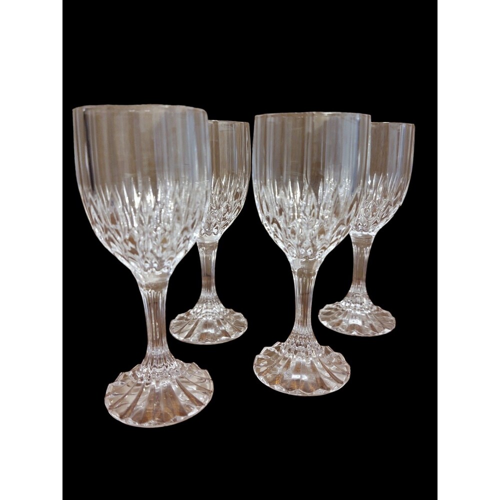 4 Cristal D'Arques-Durand "Bretagne" 4.75" Stemmed Cordial Glasses Lot